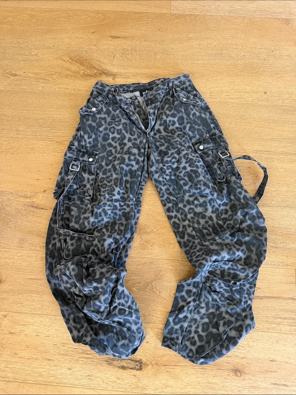 Leopard Print Cargo Pants